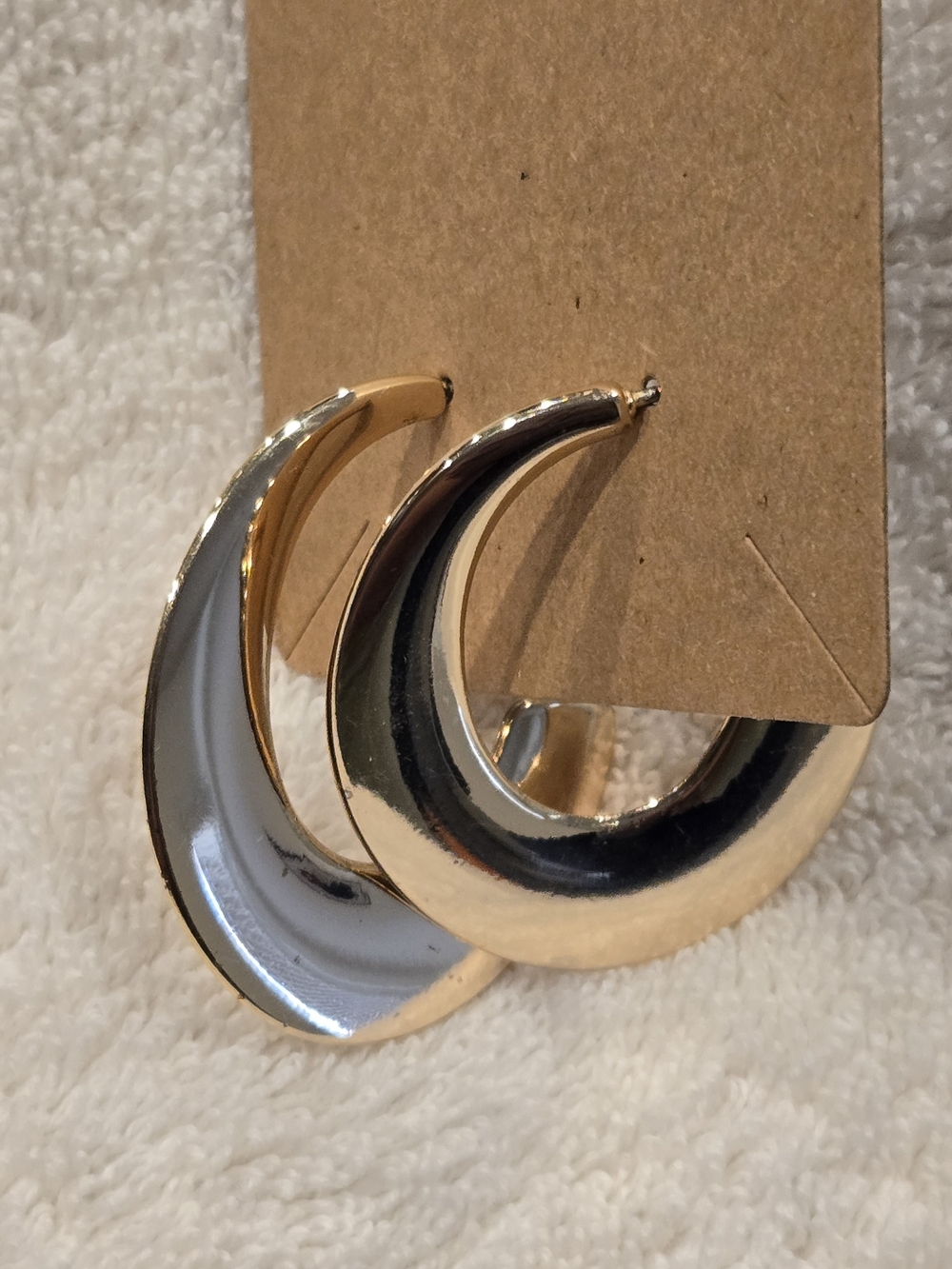 J. Crew Polished Gold Crescent Hoop Earrings